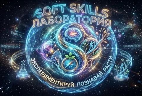 Постер лаборатории Soft Skills Lab — экспериментируй, познавай, расти